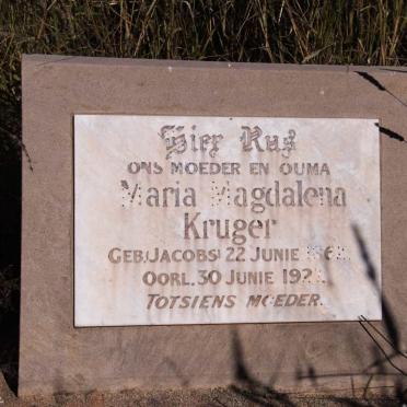 KRUGER Maria Magdalena nee JACOBS 1862-1927