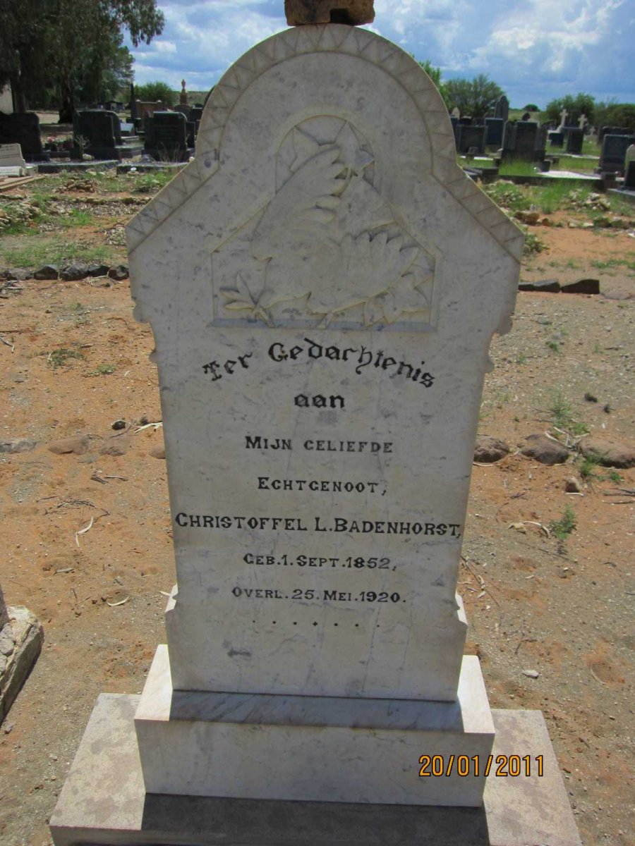 BADENHORST Christoffel L. 1852-1920