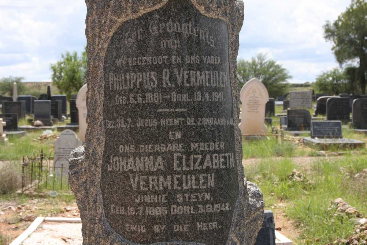 VERMEULEN Philippus R. 1881-1941 & Johanna Elizabeth STEYN 1885-1942