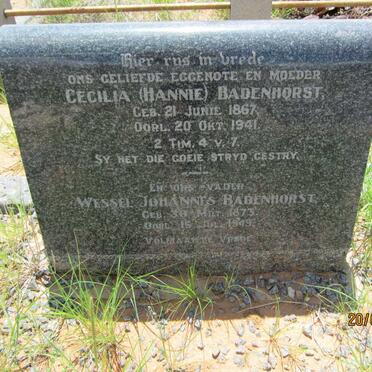 BADENHORST Petrus Johannes 1873-1949 &amp; Cecilia 1867-1941