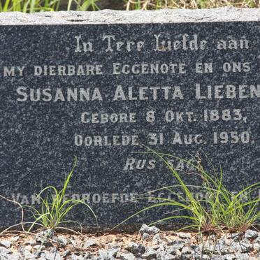 LIEBENBERG Susanna Aletta 1883-1950