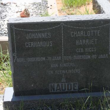 NAUDE Johannes Gerhardus &amp; Charlotte Harriet HIGGS