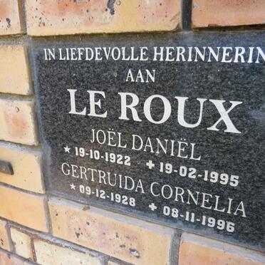 ROUX Joel Daniel, le 1922-1995 & Gertruida Cornelia 1928-1996