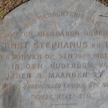 TOIT Ernst Stephanus, du -1884