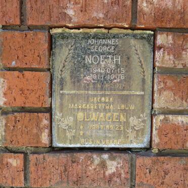 NOETH Johannes George 1940-2011 :: OLWAGEN Jacoba Margarettha Louw 1947-