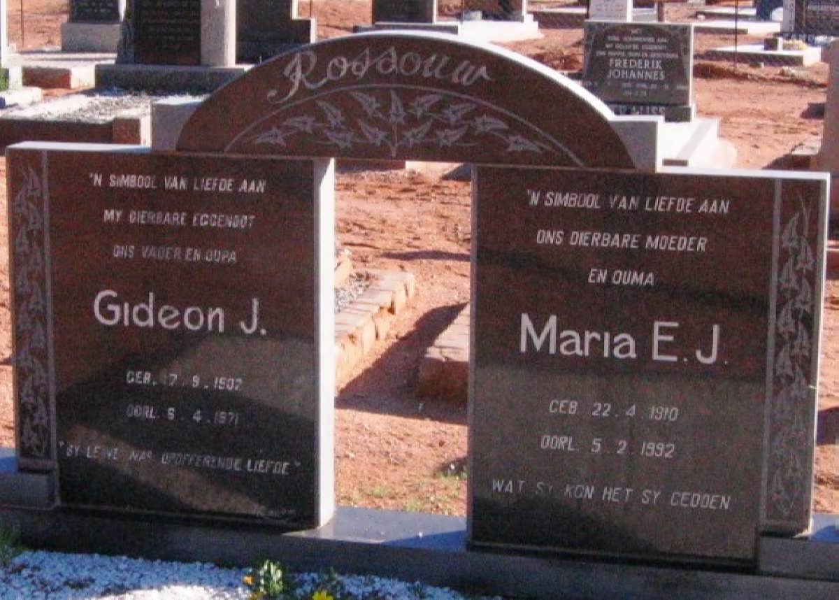 ROSSOUW Gideon J. 1907-1971 & Maria E.J. 1910-1992