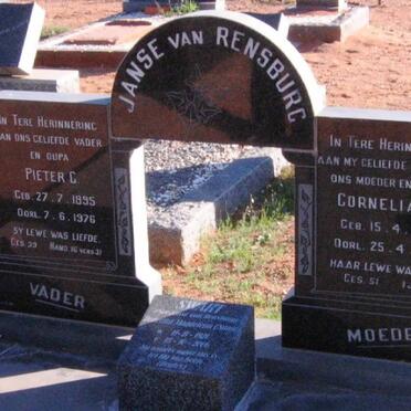 RENSBURG Pieter C., Janse van 1895-1976 &amp; Cornelia M. 1897-1975