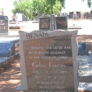 BENADE Gideon Francois 1897-1971