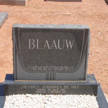 BLAAUW Jacobus Johannes de Wet 1891-1977