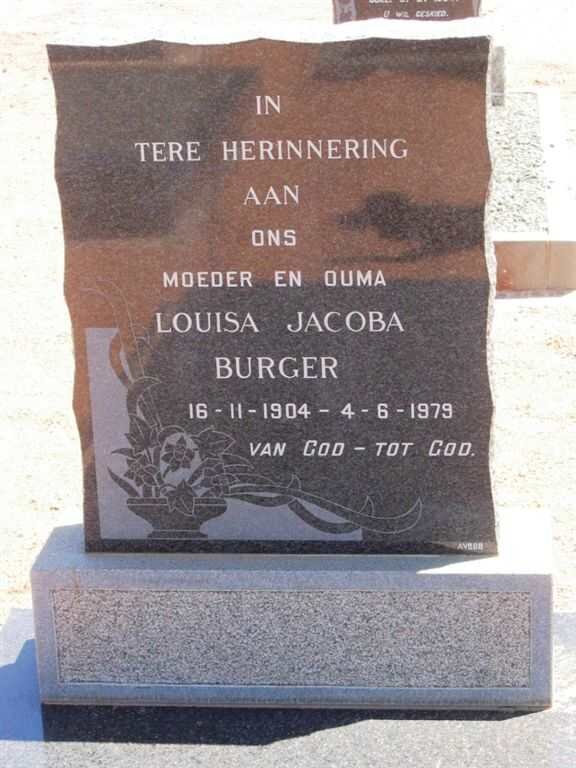 BURGER Louisa Jacoba 1904-1979