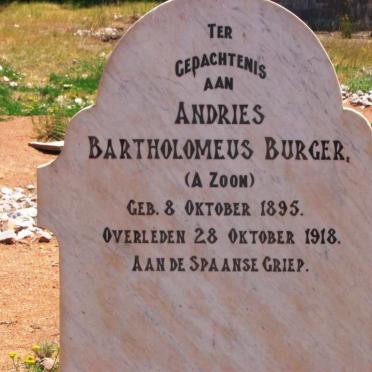 BURGER Andries Bartholomeus 1895-1918