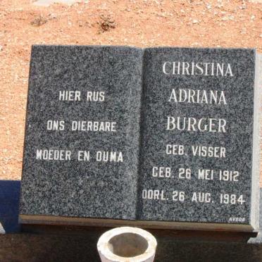 BURGER Christina Adriana nee VISSER 1912-1984