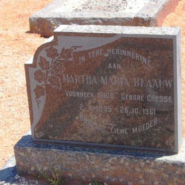 BLAAUW Martha Maria formerly HUGO nee GRESSE 1895-1961