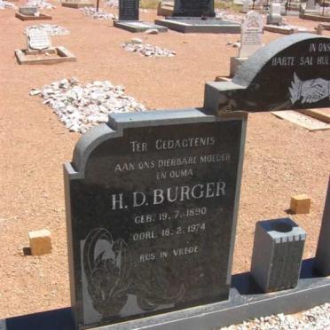 BURGER H.D. 1890-1974