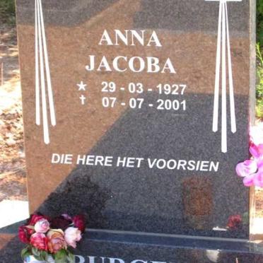 BURGER Anna Jacoba 1927-2001