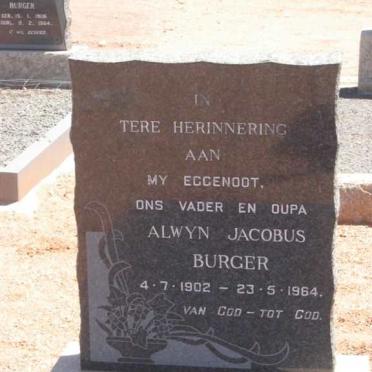 BURGER Alwyn Jacobus 1902-1964