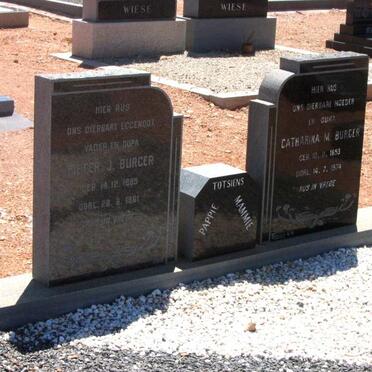 BURGER Pieter J. 1885-1961 &amp; Catharina M. 1893-1974