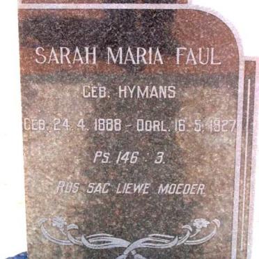 FAUL Sarah Maria nee HYMANS 1888-1927