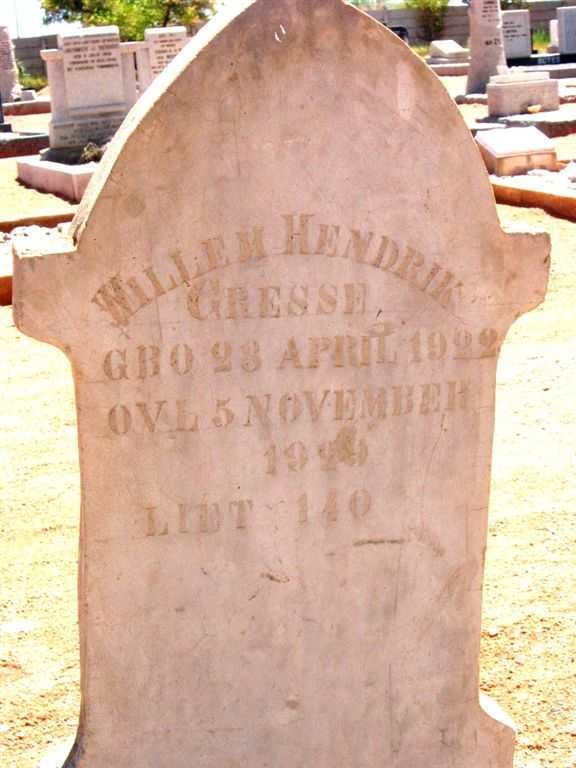 GRESSE Willem Hendrik 1922-1929