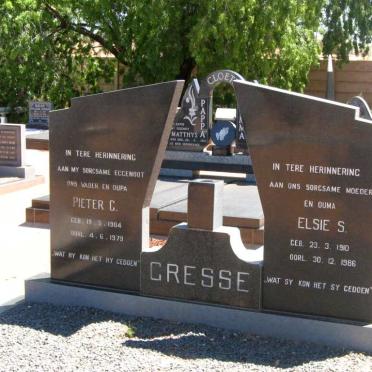 GRESSE Pieter C. 1904-1979 &amp; Elsie S. 1910-1986