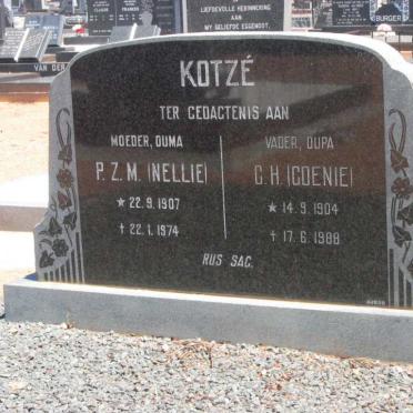 KOTZé C.H. 1904-1988 &amp; P.Z.M. 1907-1974