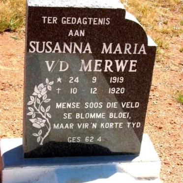 MERWE Susanna Maria, v.d. 1919-1920