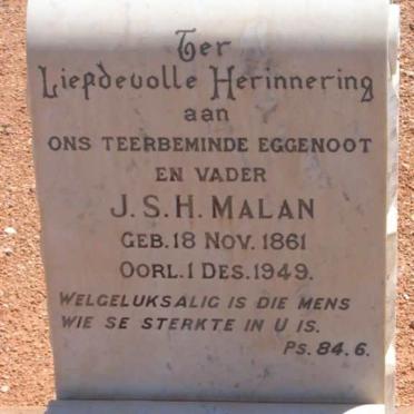 MALAN J.S.H. 1861-1949