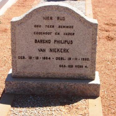 NIEKERK Barend Philipus, van 1884-1952