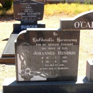 O'CALLAGHAN Johannes Hendrik 1916-1981