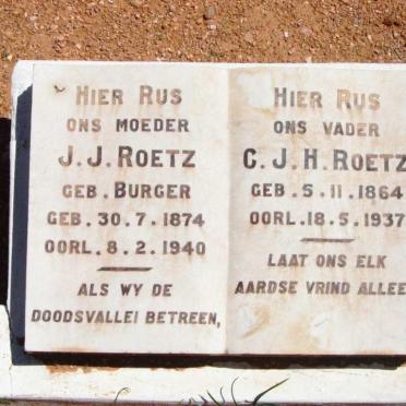ROETZ C.J.H. 1864-1937 &amp; J.J. BURGER 1874-1940