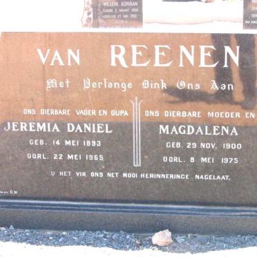 REENEN Jeremia Daniel, van 1893-1965 &amp; Magdalena Maria 1900-1975