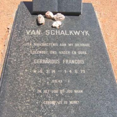 SCHALKWYK Gerhardus Francois, van 1914-1979