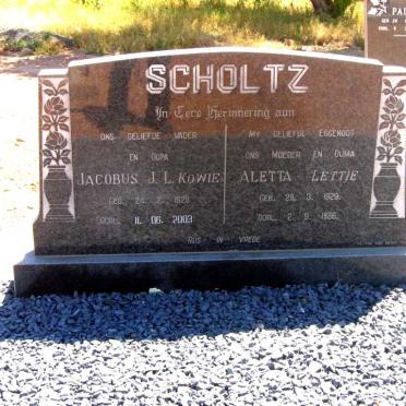SCHOLTZ Jacobus J.L. 1928-2003 &amp; Aletta 1929-1986
