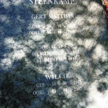 STEENKAMP Gert Matthys 19??-1999 :: STEENKAMP Willie  1963-2007