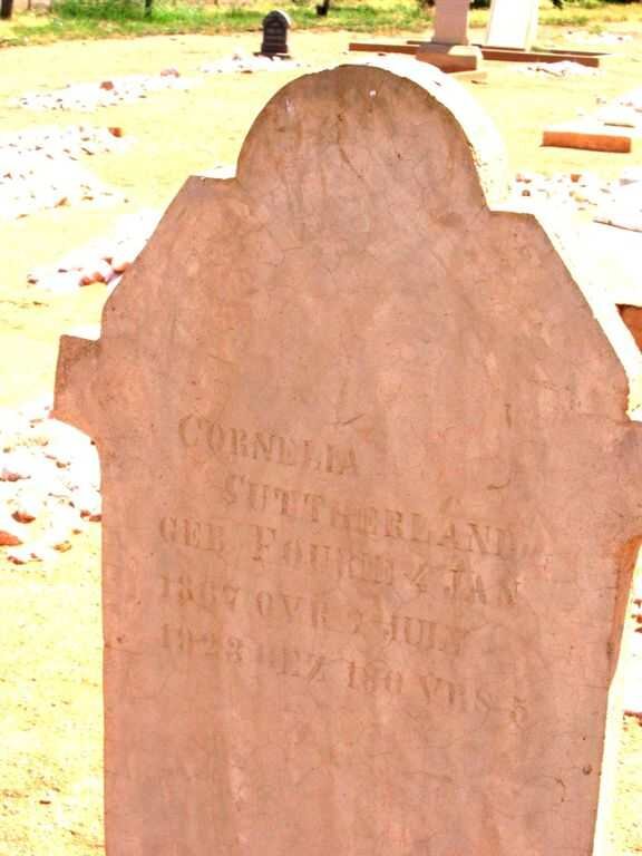 SUTHERLAND Cornelia nee FOURIE 1867-1923