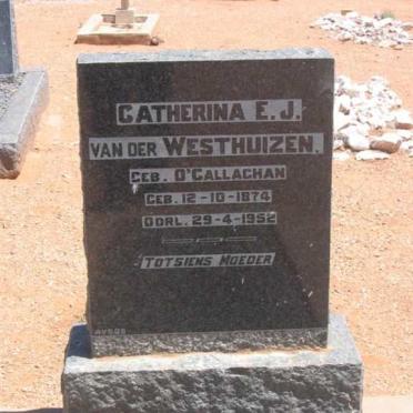 WESTHUIZEN Catherina E.J., van der nee O'CALLAGHAN 1874-1952