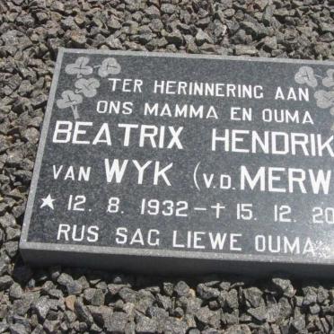 WYK Beatrix Hendrika, van nee V.D. MERWE 1932-2005