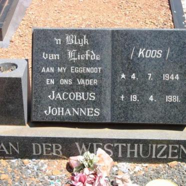 WESTHUIZEN Jacobus Johannes, van der 1944-1981