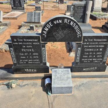 RENSBURG Pieter G., Janse van 1895-1976 & Cornelia M. 1897-1975 :: SWART Dederika Magdalena nee JANSE VAN RENSBURG 1921-2006_1