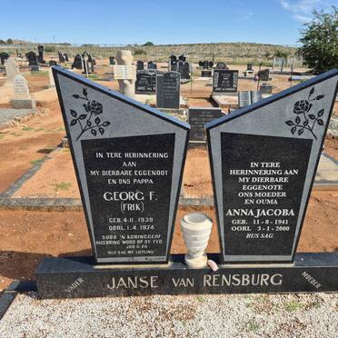 RENSBURG Georg F., Janse van 1939-1974 & Anna Jacoba 1941-2000