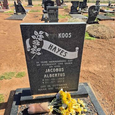 HAYES Jacobus Albertus 1943-2012