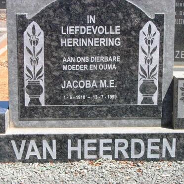 HEERDEN Jacoba M.E., van 1918-1999