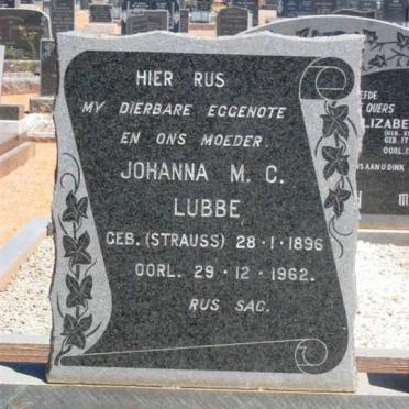 LUBBE Johanna M.C. nee STRAUSS 1896-1962