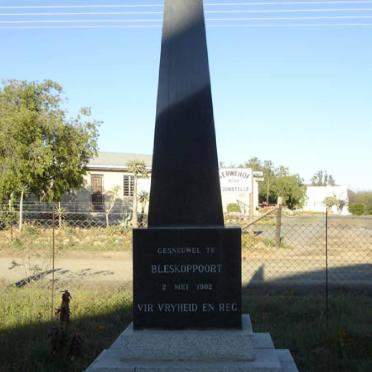 Anglo Boer War Memorial for those who died at Bleskoppoort