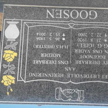 GOOSEN G.G. 1920-2000 &amp; H.H.S. 1926-2014