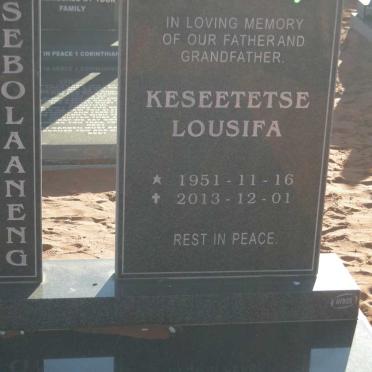 SEBOLAANENG Keseetetse Lousifa 1951-2013
