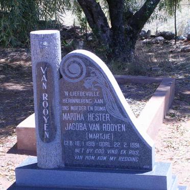 ROOYEN  Martha Hester Jacoba, van 1919-1991