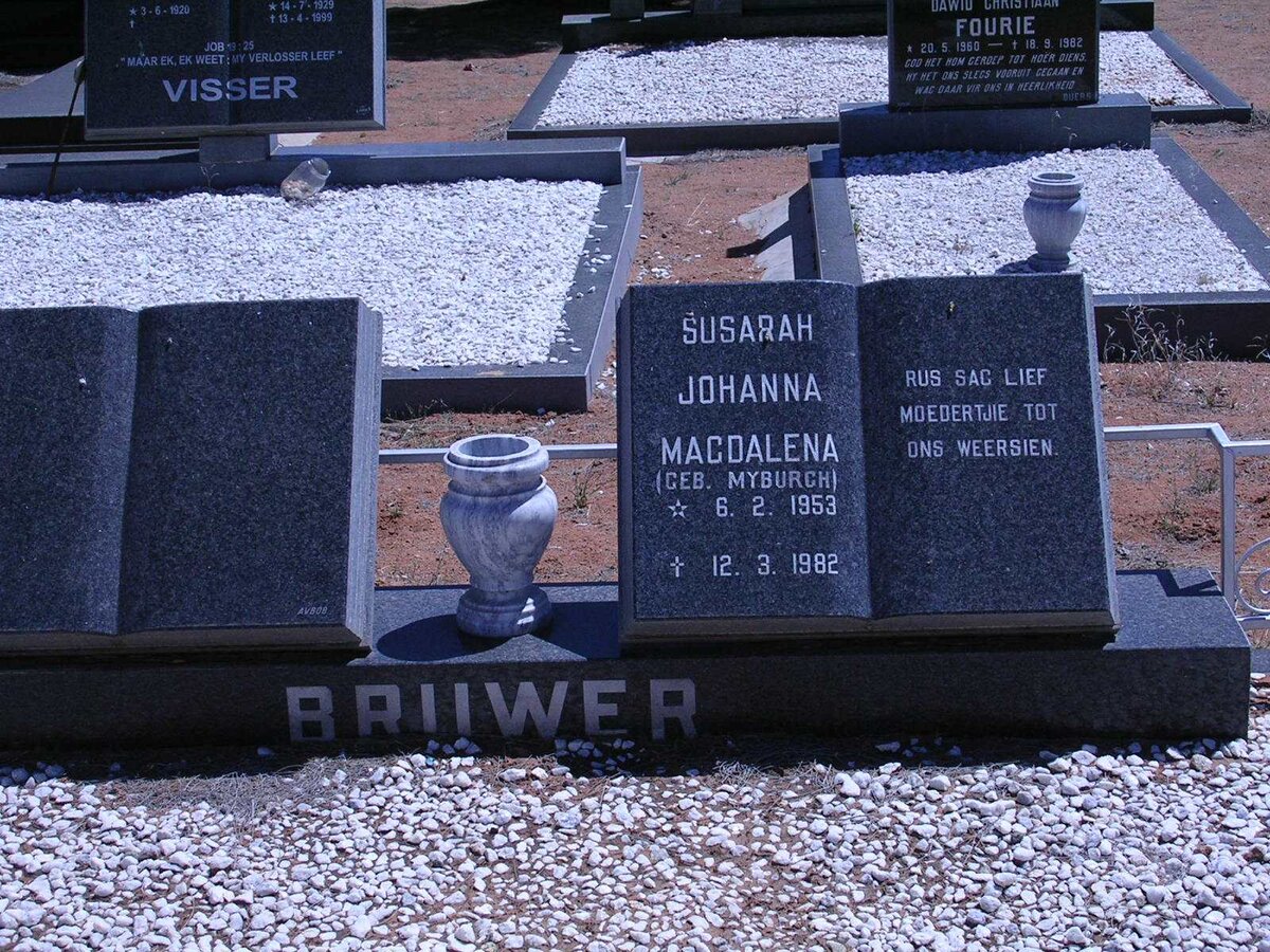 BRUWER Susarah Johanna Magdalena geb. MYBURGH 1953-1982