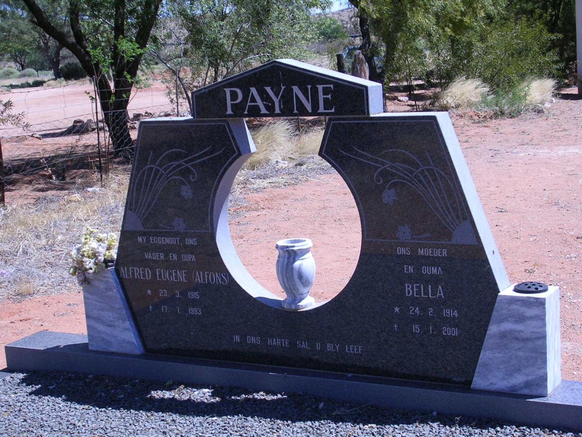 PAYNE Alfred Eugene 1916-1983 & Bella 1914-2001