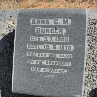 BURGER Anna G.M. 1880-1970